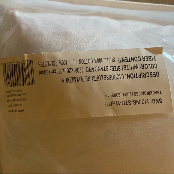 The Company Store Lacross Pillow - Standard, Medium Firmness - Picture 4 of 4